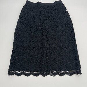 Pure Collection Skirt 2 Womens Black Lace Floral Zipper Short Business Casual